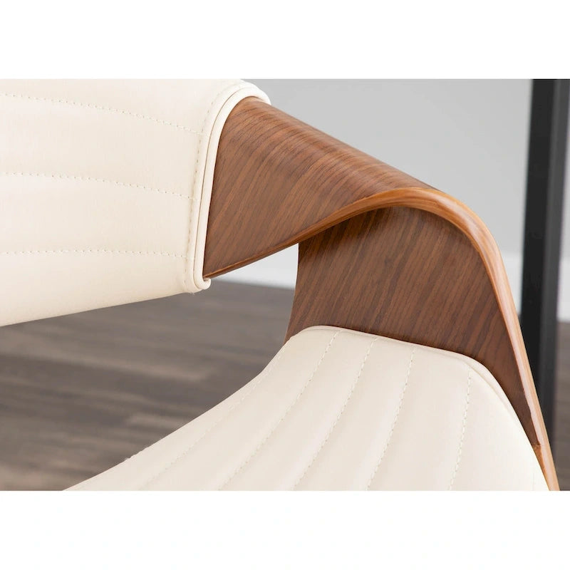 Tabouret de comptoir Carson Carrington Kanteborg 26 à hauteur fixe avec pieds en bois courbé et repose-pieds rond (lot de 2)