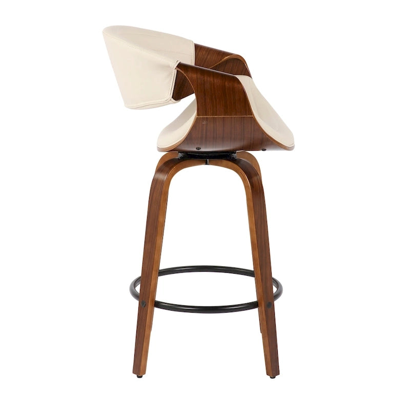 Tabouret de comptoir Carson Carrington Kanteborg 26 à hauteur fixe avec pieds en bois courbé et repose-pieds rond (lot de 2)
