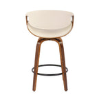 Tabouret de comptoir Carson Carrington Kanteborg 26 à hauteur fixe avec pieds en bois courbé et repose-pieds rond (lot de 2)