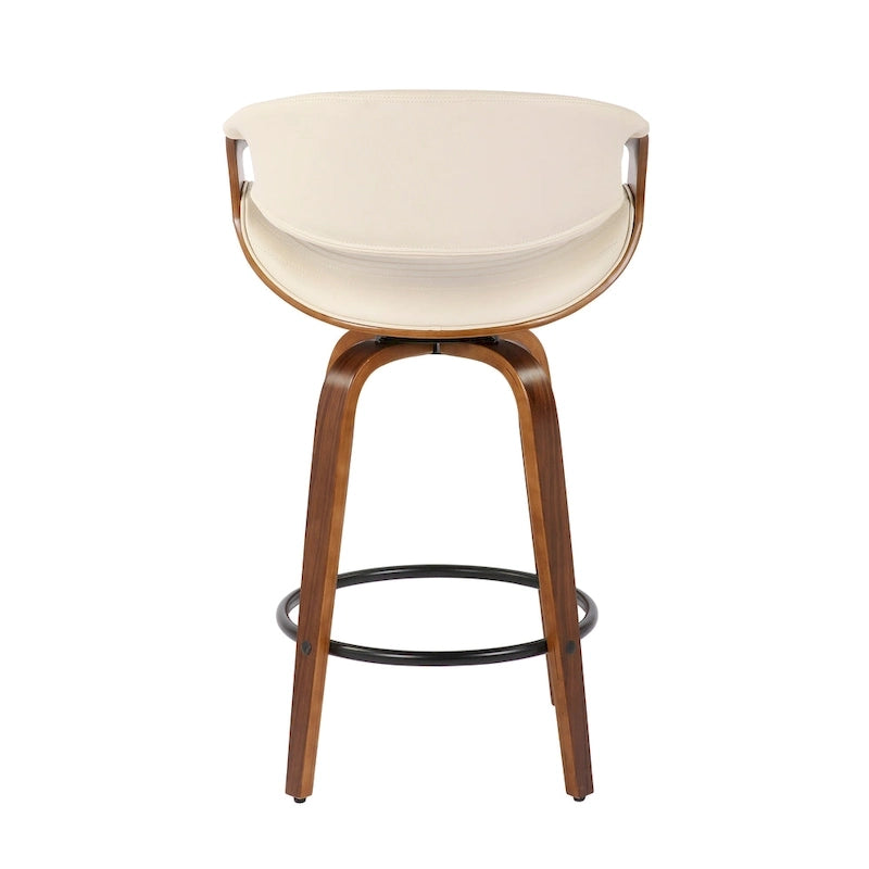 Tabouret de comptoir Carson Carrington Kanteborg 26 à hauteur fixe avec pieds en bois courbé et repose-pieds rond (lot de 2)