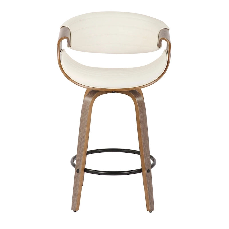 Tabouret de comptoir Carson Carrington Kanteborg 26 à hauteur fixe avec pieds en bois courbé et repose-pieds rond (lot de 2)