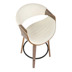 Tabouret de comptoir Carson Carrington Kanteborg 26 à hauteur fixe avec pieds en bois courbé et repose-pieds rond (lot de 2)