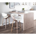 Tabouret de comptoir Carson Carrington Kanteborg 26 à hauteur fixe avec pieds en bois courbé et repose-pieds rond (lot de 2)