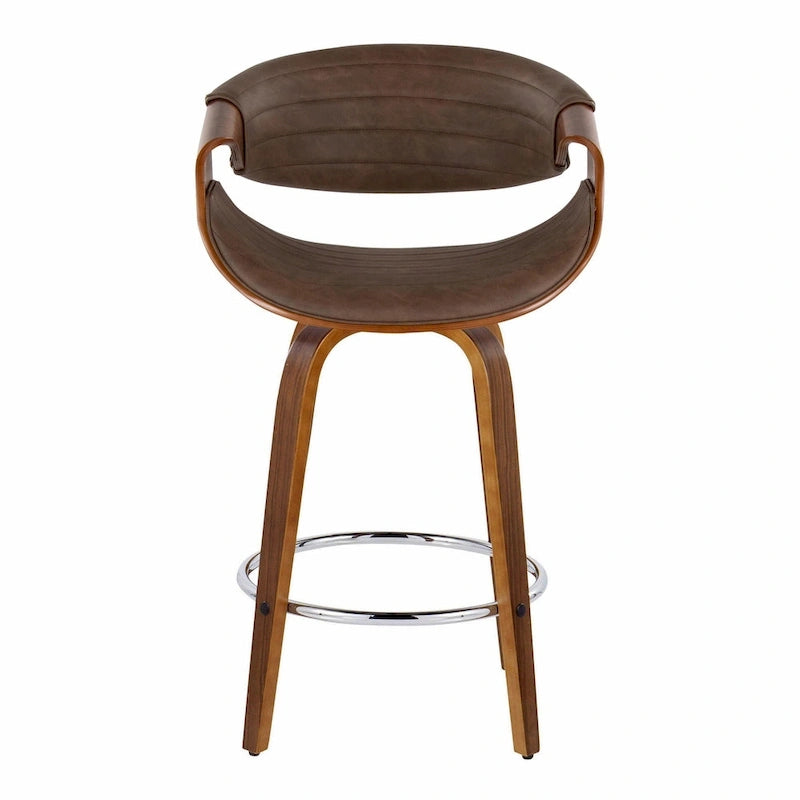 Tabouret de comptoir Carson Carrington Kanteborg 26 à hauteur fixe avec pieds en bois courbé et repose-pieds rond (lot de 2)