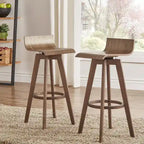 Tabouret pivotant en bois Ellery style moderne du milieu du siècle (lot de 2) iNSPIRE Q Moderne