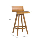 Tabouret pivotant en bois Ellery style moderne du milieu du siècle (lot de 2) iNSPIRE Q Moderne
