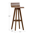 Tabouret pivotant en bois Ellery style moderne du milieu du siècle (lot de 2) iNSPIRE Q Moderne