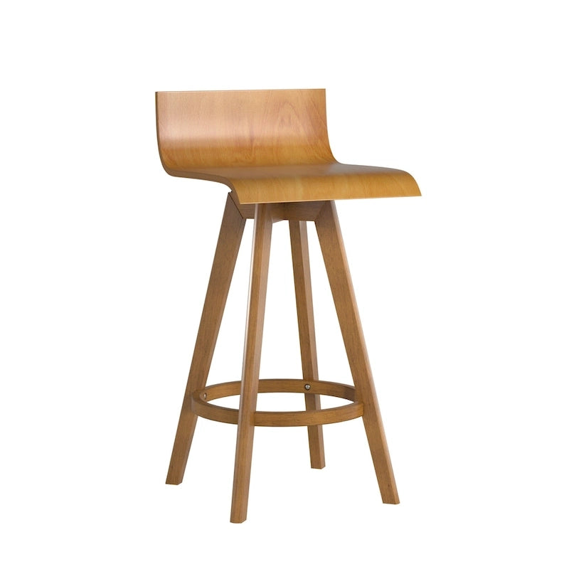 Tabouret pivotant en bois Ellery style moderne du milieu du siècle (lot de 2) iNSPIRE Q Moderne