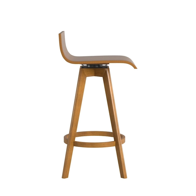 Tabouret pivotant en bois Ellery style moderne du milieu du siècle (lot de 2) iNSPIRE Q Moderne