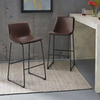 Tabourets de bar vintage BOSSIN en similicuir, 76 cm (30 pouces), lot de 2