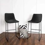 Tabourets de bar vintage BOSSIN en similicuir, 76 cm (30 pouces), lot de 2