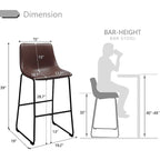 Tabourets de bar vintage BOSSIN en similicuir, 76 cm (30 pouces), lot de 2