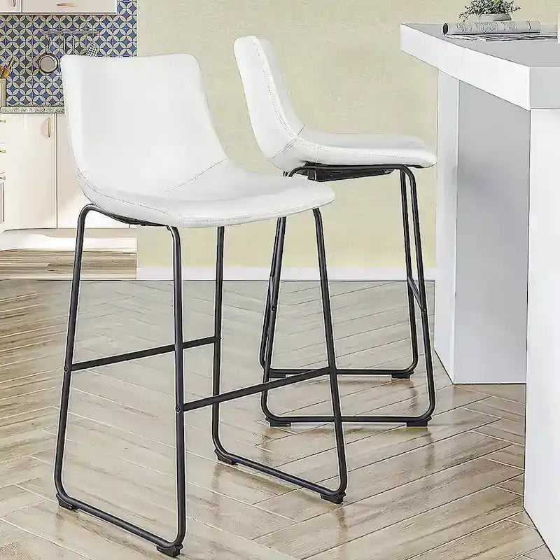 Tabourets de bar vintage BOSSIN en similicuir, 76 cm (30 pouces), lot de 2