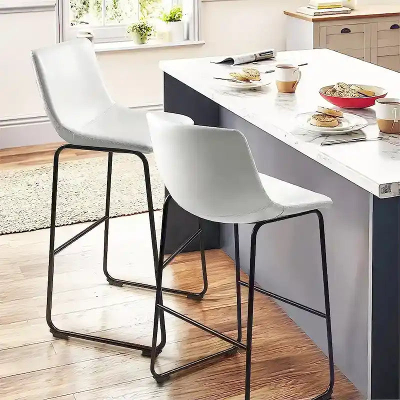 Tabourets de bar vintage BOSSIN en similicuir, 76 cm (30 pouces), lot de 2