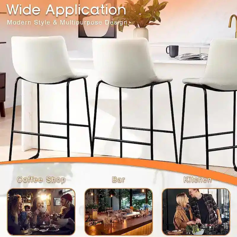 Tabourets de bar vintage BOSSIN en similicuir, 76 cm (30 pouces), lot de 2