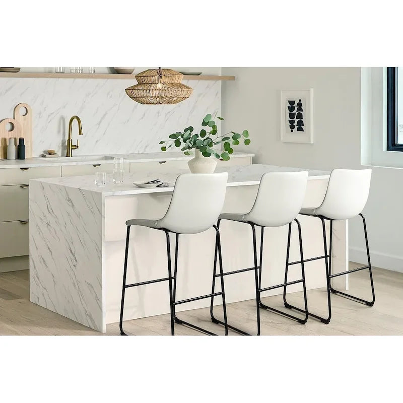 Tabourets de bar vintage BOSSIN en similicuir, 76 cm (30 pouces), lot de 2