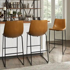 Tabourets de bar vintage BOSSIN en similicuir, 76 cm (30 pouces), lot de 2