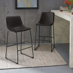 Tabourets de bar vintage BOSSIN en similicuir, 76 cm (30 pouces), lot de 2