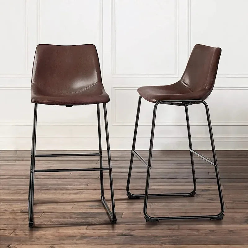 Tabourets de bar vintage BOSSIN en similicuir, 76 cm (30 pouces), lot de 2