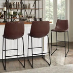 Tabourets de bar vintage BOSSIN en similicuir, 76 cm (30 pouces), lot de 2