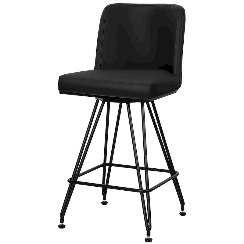 26 tabourets de bar pivotants en cuir/velours, hauteur comptoir - 38,2 cm (H) x 17,7 cm (L) x 19,1 cm (P)