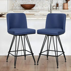 26 tabourets de bar pivotants en cuir/velours, hauteur comptoir - 38,2 cm (H) x 17,7 cm (L) x 19,1 cm (P)