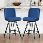 26 tabourets de bar pivotants en cuir/velours, hauteur comptoir - 38,2 cm (H) x 17,7 cm (L) x 19,1 cm (P)