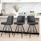 26 tabourets de bar pivotants en cuir/velours, hauteur comptoir - 38,2 cm (H) x 17,7 cm (L) x 19,1 cm (P)