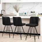 26 tabourets de bar pivotants en cuir/velours, hauteur comptoir - 38,2 cm (H) x 17,7 cm (L) x 19,1 cm (P)