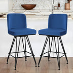 26 tabourets de bar pivotants en cuir/velours, hauteur comptoir - 38,2 cm (H) x 17,7 cm (L) x 19,1 cm (P)