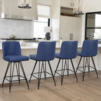 26 tabourets de bar pivotants en cuir/velours, hauteur comptoir - 38,2 cm (H) x 17,7 cm (L) x 19,1 cm (P)