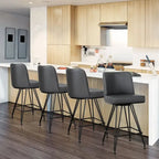 26 tabourets de bar pivotants en cuir/velours, hauteur comptoir - 38,2 cm (H) x 17,7 cm (L) x 19,1 cm (P)