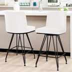 26 tabourets de bar pivotants en cuir/velours, hauteur comptoir - 38,2 cm (H) x 17,7 cm (L) x 19,1 cm (P)