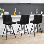 26 tabourets de bar pivotants en cuir/velours, hauteur comptoir - 38,2 cm (H) x 17,7 cm (L) x 19,1 cm (P)