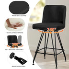 26 tabourets de bar pivotants en cuir/velours, hauteur comptoir - 38,2 cm (H) x 17,7 cm (L) x 19,1 cm (P)