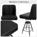 26 tabourets de bar pivotants en cuir/velours, hauteur comptoir - 38,2 cm (H) x 17,7 cm (L) x 19,1 cm (P)