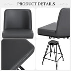 26 tabourets de bar pivotants en cuir/velours, hauteur comptoir - 38,2 cm (H) x 17,7 cm (L) x 19,1 cm (P)