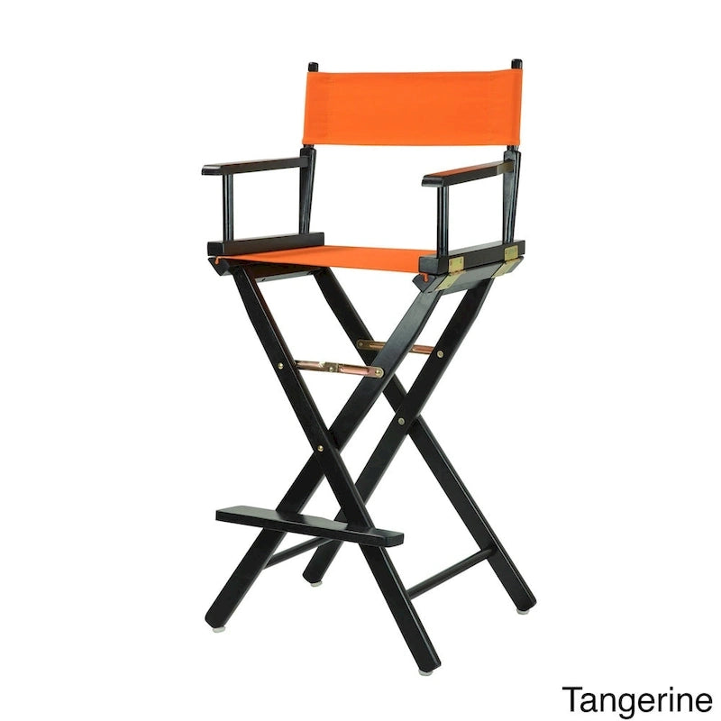 Chaise de réalisateur à cadre noir de 76 cm (30 pouces)
