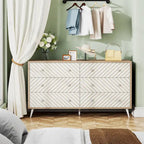 6-Drawer Double Dresser for Bedroom, 47-inch Chest of Drawers with Metal Legs for Living Room