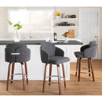 Tabouret de bar Dahlia en bois de noyer (lot de 2)