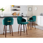 Tabouret de bar Dahlia en bois de noyer (lot de 2)