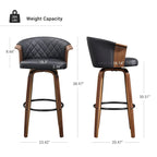 Tabourets de bar pivotants Art Leon style moderne du milieu du siècle (lot de 2)