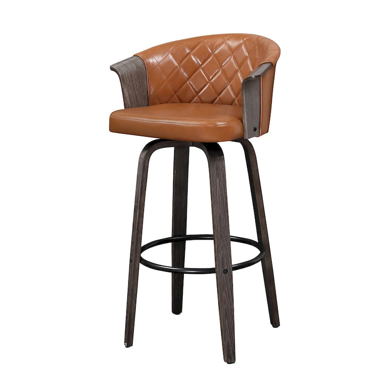 Tabourets de bar pivotants Art Leon style moderne du milieu du siècle (lot de 2)