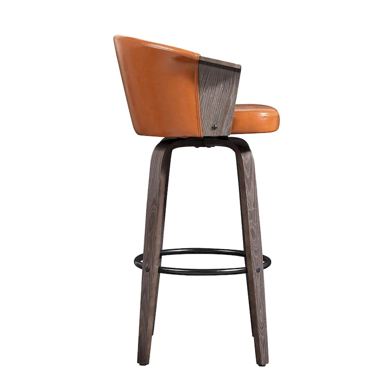 Tabourets de bar pivotants Art Leon style moderne du milieu du siècle (lot de 2)