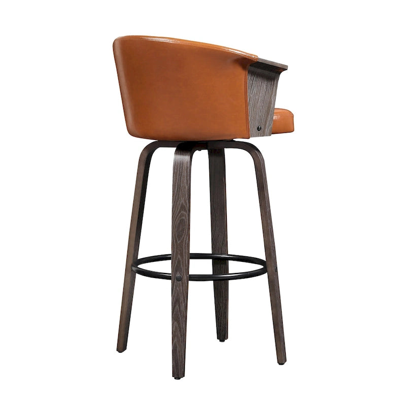 Tabourets de bar pivotants Art Leon style moderne du milieu du siècle (lot de 2)