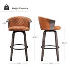 Tabourets de bar pivotants Art Leon style moderne du milieu du siècle (lot de 2)