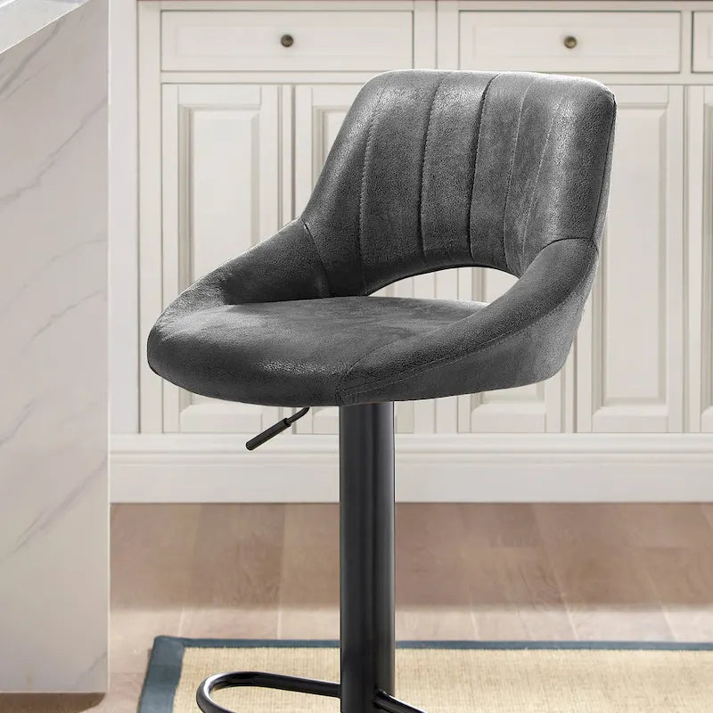 Tabouret de bar pivotant à 360° Art Leon moderne et réglable, revêtu de similicuir rétro