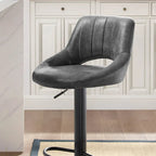 Tabouret de bar pivotant à 360° Art Leon moderne et réglable, revêtu de similicuir rétro