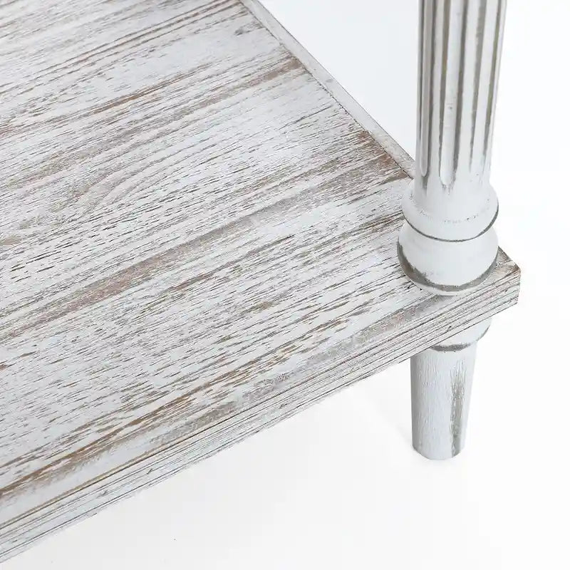 Console à 3 tiroirs en bois et métal vieilli de style campagnard