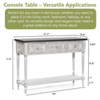 Console à 3 tiroirs en bois et métal vieilli de style campagnard